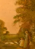 Untitled by Frederick Hines, watercolour and pastel, offered Dec 2023