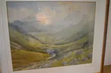 The upper reaches of a mountainous valley by J.M Nelson, 1920, watercolour, offered Nov 2023
