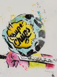 Blueberry Pop! by Sarah Graham, mixed media, offered Nov 2023