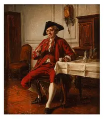 A break from duties by Eugène Fichel, oil on board, offered Jan 2026