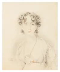 Portrait of a lady by George Henry Harlow, oil, sold Jan 2026
