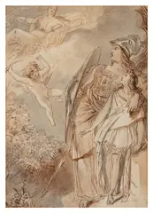 Minerva Protecting Telemachus from Venus & Cupid by Alfred Edward Chalon, watercolour, sold Jan 2026