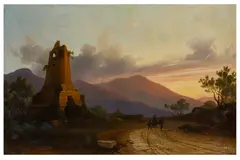 Turm am Weg by Gustav von Haugk, oil on canvas, offered Jan 2026