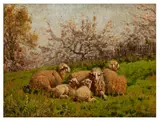 A Flock of Sheep oil on panel signed 'W Baird' (lower right) Dimensions:15.7 x 22 cm by William Baird, oil on panel, offered Jan 2026