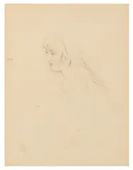 Study of a lady in a bonnet by Thomas Lawrence, watercolor, offered Jan 2026