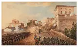 A Military advance Behobia gate of Irun by Thomas Lyde Hornbrook, watercolour, sold Jan 2026