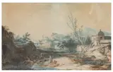 Paysage du Portugal by Noel Alexandre-Jean, gouache, offered Jan 2026