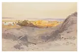 Philae from Biggeh Sunset by Edward Lear, watercolour, sold Jan 2026