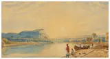 Kaministiquia River from wharf at Fort William by Captain John Herbert Caddy, watercolour, sold Jan 2026