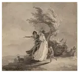 Le coup de vent by Philibert-Louis Debucourt, ink, sold Jan 2026