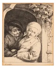 A Peasant leaning on his Doorway by Adriaen van Ostade, etching, offered Jan 2026