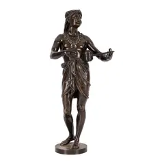 Patinated Orientalist bronze figure of The Music Player Modelled p by Carl Kauba, bronze, sold Jan 2026