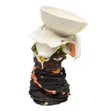 Wings by Jess Skelton, Stoneware, Black clay with lava glazes Unsigned, sold Dec 2025