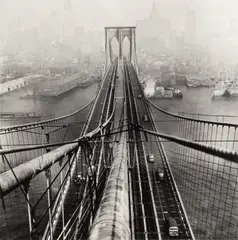 Brooklyn Bridge by Arthur Leipzig, Silver gelatin print, printed later, image size, offered Nov 2025