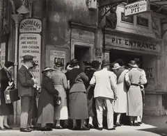 The Matinee Queue Outside Wyndham's Theatre by Wolfgang Suschitzky, Silver gelatin print, printed later, image/sheet size, sold Nov 2025
