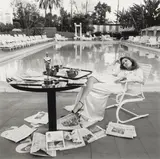 Faye Dunaway, Hollywood, 1977 Silver gelatin print, printed later, image size 38 x 38cm, sheet size 50.5 x 40.5cm by Terry O'Neill, Silver gelatin print, printed later, image size, sold Nov 2025