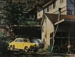 Yellow Ford Convertible by Robert Dowling, print, offered Nov 2025