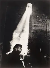 Orson Welles on the set of Chimes at Midnight by Nicolas Tikhomiroff, Silver gelatin print, printed later, image size, sold Nov 2025