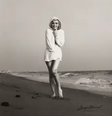Marilyn Monroe on the Beach by George Barris, Silver gelatin print, printed later, image size, sold Nov 2025