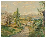 A Country Lane in Spring by Emily Beatrice Bland, oil on board, sold Nov 2025