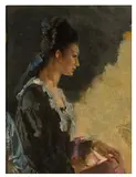 Esmerelda signed 'W RUSSELL FLINT' (lower right) oil on canvas Dimensions:36.5 x 28 cm by William Russell Flint, oil on canvas, offered Nov 2025