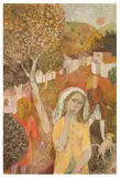 Woman in Yellow by Gwyneth Johnstone, oil on board, sold Nov 2025