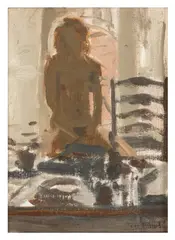 Nude in the Window by Ken Howard, oil on canvas, sold Nov 2025