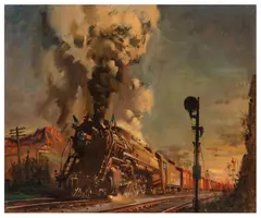 Sunset of an Era by Terence Cuneo, oil on canvas, sold Nov 2025