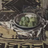 Square Table No by George Gilbert, oil on canvas, sold Nov 2025