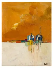 Autumn Beach by Peter Oliver, oil on board, sold Nov 2025