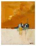 Autumn Beach by Peter Oliver, oil on board, sold Nov 2025