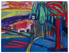 Lamp by Lucy Jones, 1989, oil on canvas, sold Nov 2025