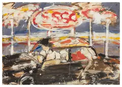 Esso Study by Peter McLaren, mixed media on card, offered Nov 2025