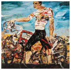 The Cyclist by Peter McLaren, oil on board, offered Nov 2025