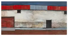 Barn by Ogwyn Davies, acrylic on board, sold Nov 2025