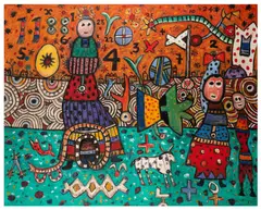 Dolly Day by Alan Davie, oil on canvas, sold Nov 2025