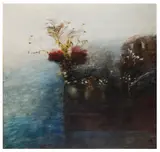 Still Life Flowers on a Table by Terry Lee, oil on canvas, offered Nov 2025