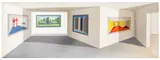 My Retrospective by Patrick Hughes, oil on board, sold Nov 2025
