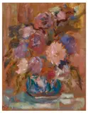 Asters by Peggy Somerville, oil on board, offered Nov 2025