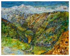 Mountains near La Clusaz III by Marie Walker Last, oil on canvas, sold Nov 2025