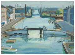 Quay by William Henderson, oil on board, offered Nov 2025