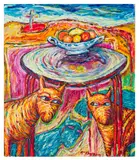 Still life with sheep by Neil McPherson, 1984, acrylic and pastel, offered Nov 2025