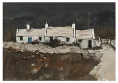 Cottage by Wilf Roberts, oil on canvas, sold Nov 2025