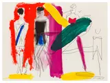 Blue Sash by Bruce McLean, 1990, acrylic, sold Nov 2025