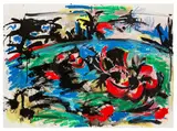 Farm Cycle V by James Scanlon, gouache, offered Nov 2025