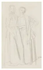 Euphemia Lamb and Dorelia McNeill by Augustus John O.m., pencil, sold Nov 2025