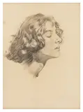 Portrait of Norah Baring by Howard Somerville, pencil, sold Nov 2025