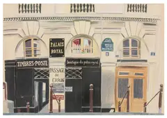 Rue de Beaujolais signed and dated 'Glynn Boyd Harte 1980' (lower right) crayon and pencil Dimensions:42 x 58.4 cm by Glynn Boyd Harte, pencil, sold Nov 2025