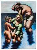 The Family Bathing by Gerard Morris, pastel, sold Nov 2025