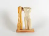 Siena marble torso and Iranian onyx torso by Paul Vanstone, sculpture, sold Nov 2025
